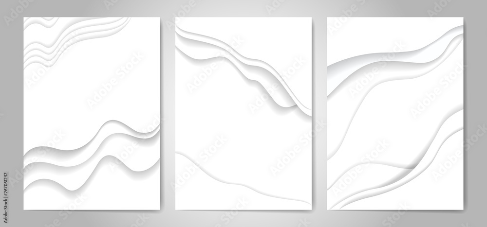 Abstract white paper cut background vector illustration