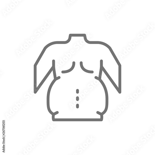 Thick sides, obesity, adiposity, belly line icon.