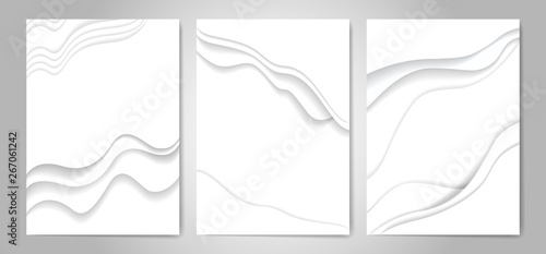 Abstract white paper cut background vector illustration