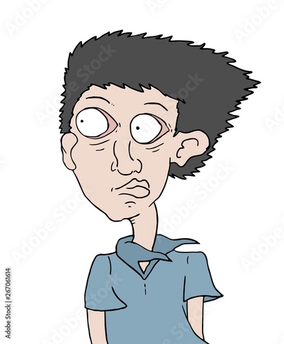 Design of surprised man looking