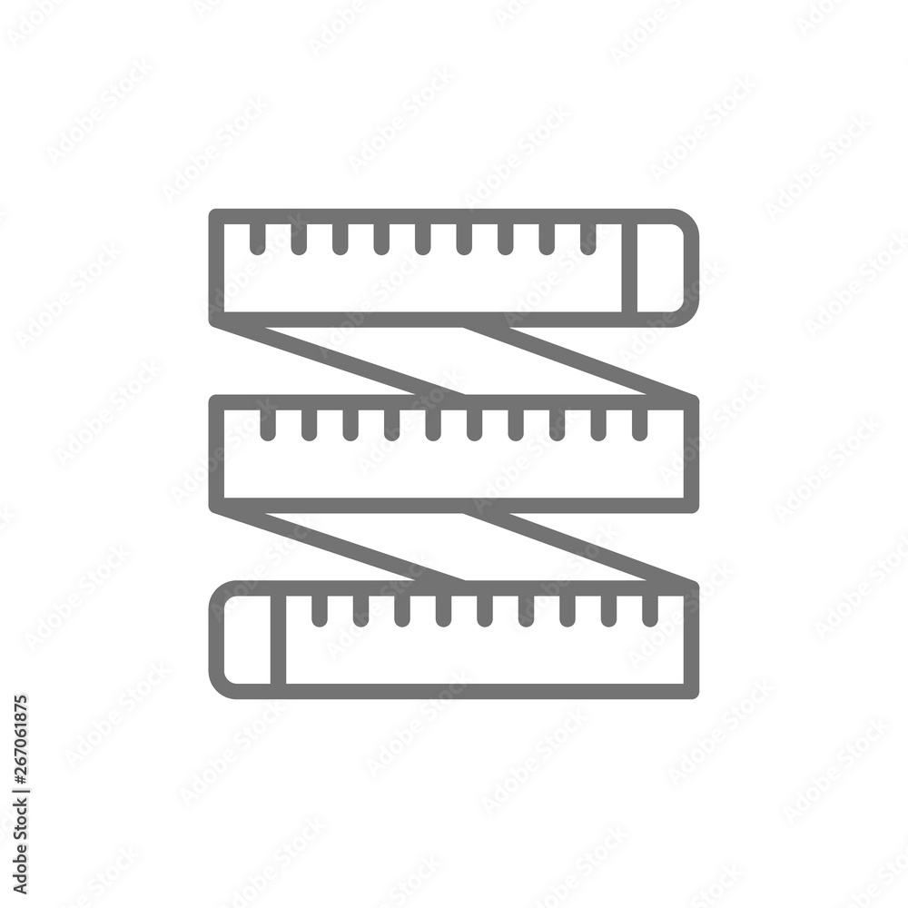 Measuring tape, tailor centimeter, roulette line icon. Measuring tape, tailor centimeter, roulette line icon.