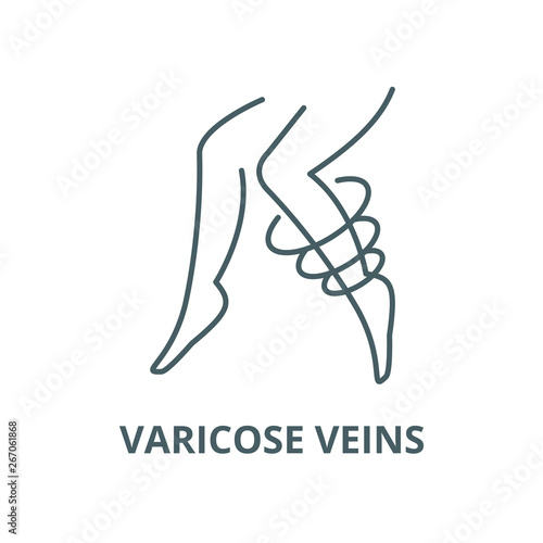 Varicose veins vector line icon, outline concept, linear sign