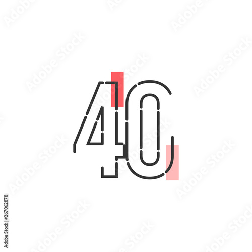 Number 40 Vector Template Design Illustration Design for Anniversary Celebration