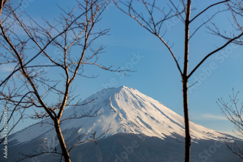 Close up top of beautiful Fuji mountain 