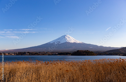 Fuji Mountain at Kawaguchiko lake in Japan.