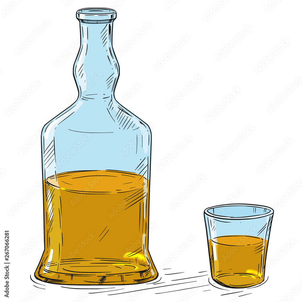 whiskey cartoon
