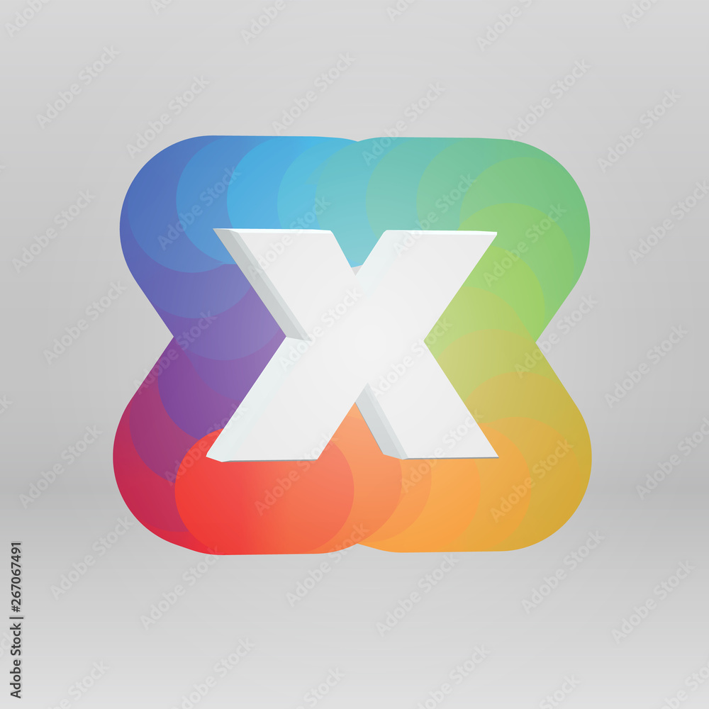 Fototapeta premium 3D character from a fontset with colorful background, vector illustartion