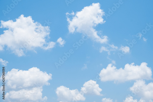 blue sky background with white clouds during day . panorama .