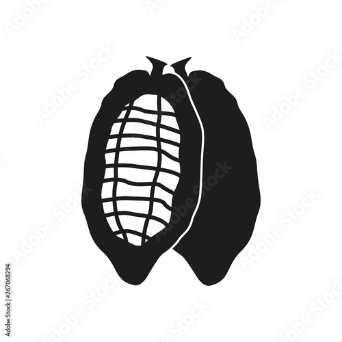Cocoa bean icon. Simple flat vector illustration