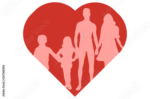 Amor por la familia, con un corazón.