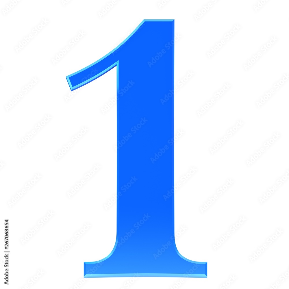 number 1 one blue 3d rendering sign isolated on white background number 1 one blue 3d rendering sign isolated on white background