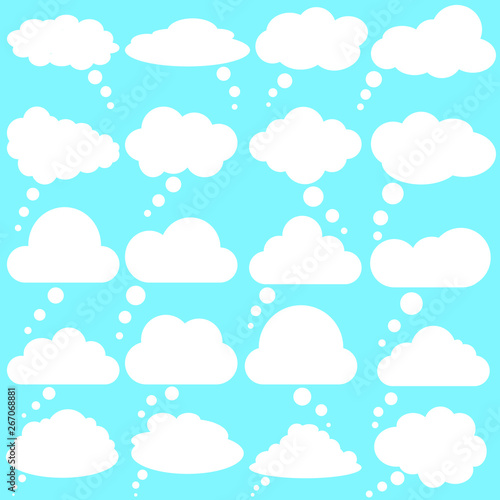 Cloud speech bubbles vector icons.  collection. Cloud speech bubbles Vector illustration set.