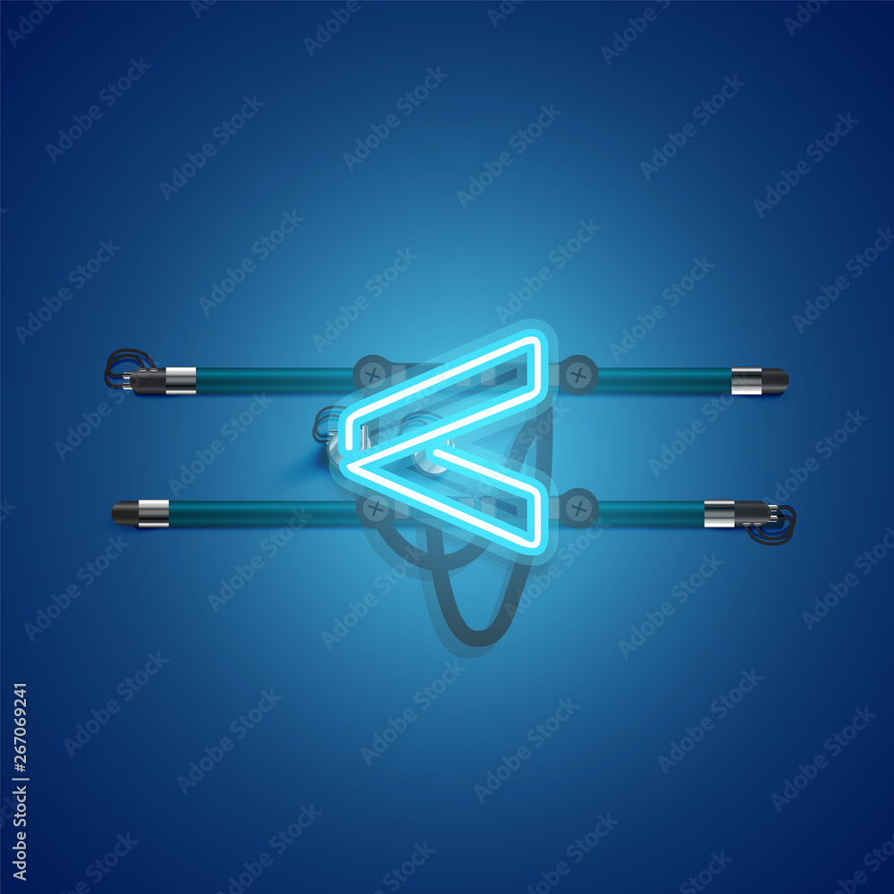 Realistic glowing blue neon charcter, vector illustration Realistic glowing blue neon charcter, vector illustration