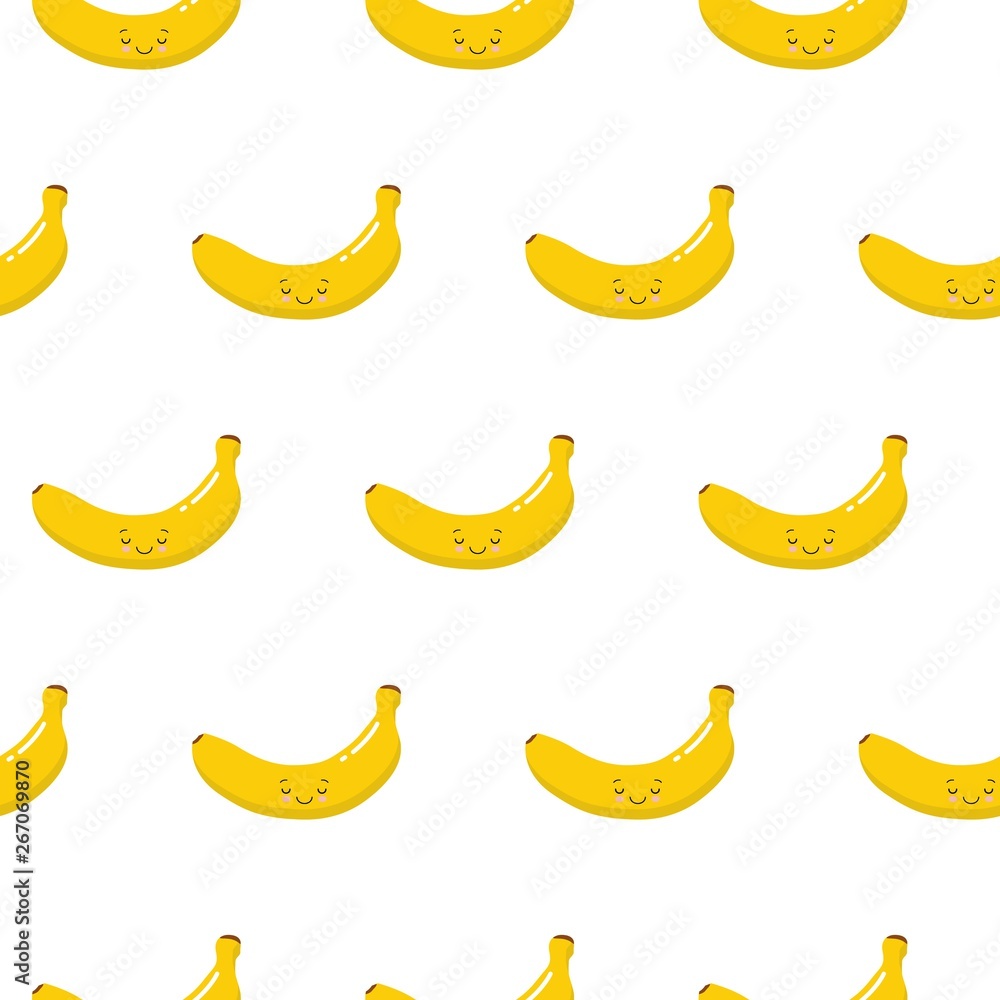 Beautiful vector seamless pattern with cute banana. Perfect for wallpapers, web page backgrounds, surface textures, textile.