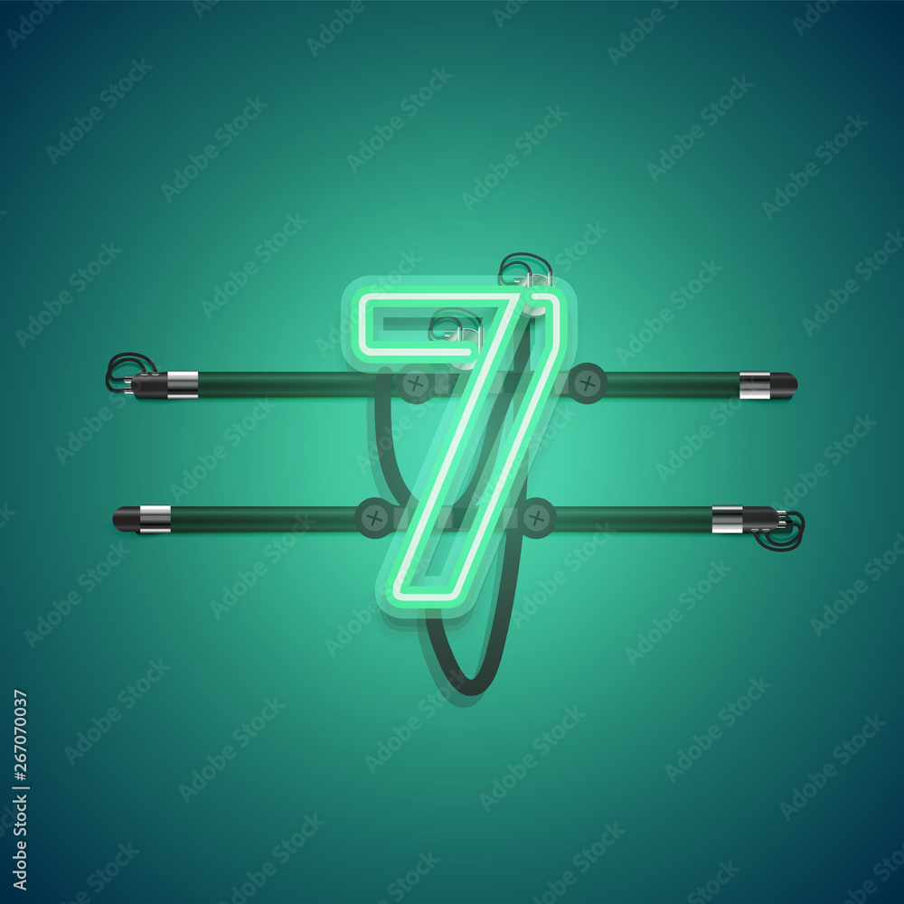 Realistic glowing green neon charcter, vector illustration Realistic glowing green neon charcter, vector illustration