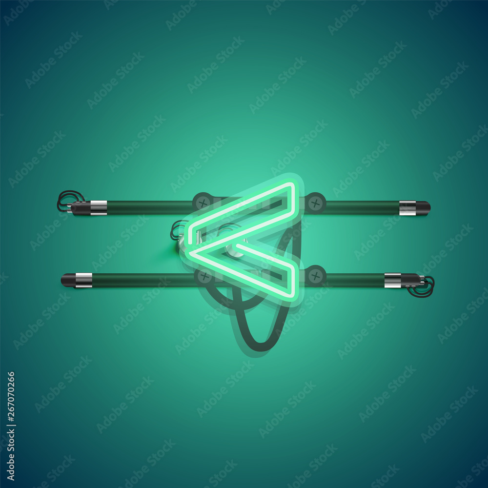 Realistic glowing green neon charcter, vector illustration Realistic glowing green neon charcter, vector illustration