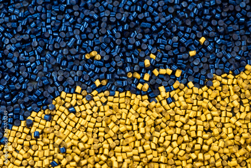 Pattern of yellow and dark blue polymers photo