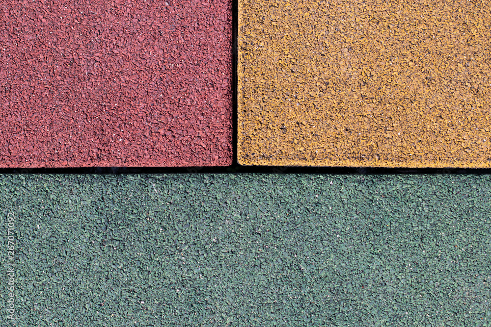 Fototapeta premium Asphalt texture background yellow, red and green sectors