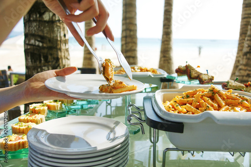 lunch buffet in restaurant