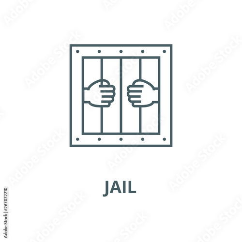 Jail vector line icon, outline concept, linear sign