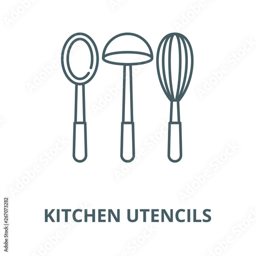 Kitchen utencils vector line icon, outline concept, linear sign