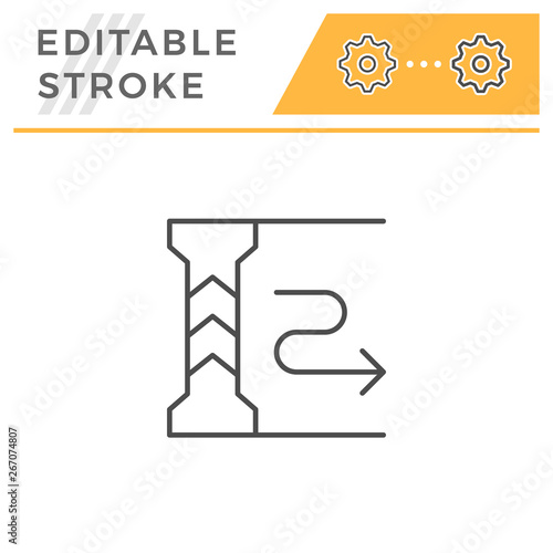 Underground parking editable stroke line icon