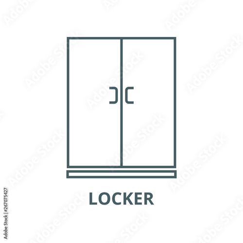 Locker,cupboard vector line icon, outline concept, linear sign