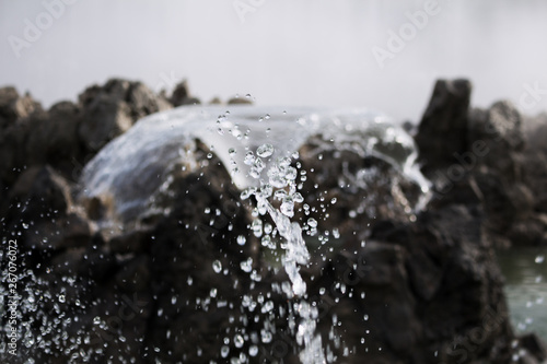 Εκτύπωση καμβά Fountain Water Splashing Closeup at Schwarzenbergplatz In Vienna, Austria