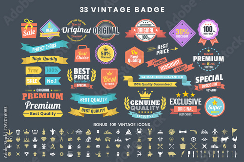 Vintage Retro Vector Logo for banner