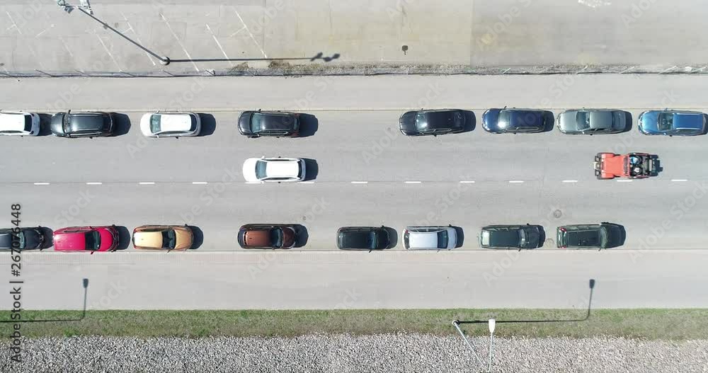 Aerial view of an urban street with cars. Aerial view of an urban street with cars.