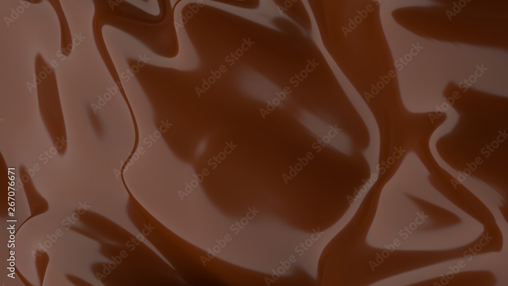 Fototapeta premium Liquid Chocolate background. Melted dark Chocolate. Wave brown background. Chocolate.