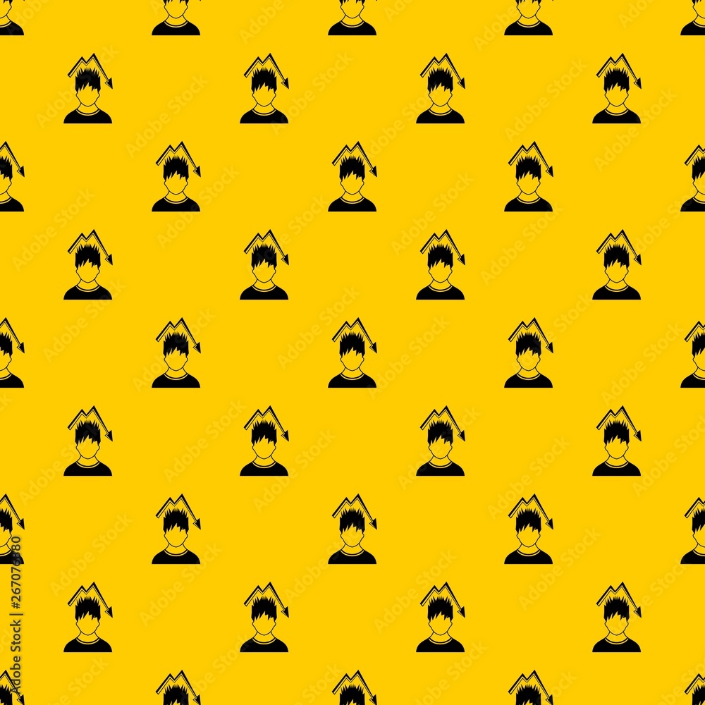 Man with falling red graph over head pattern seamless vector repeat geometric yellow for any design Man with falling red graph over head pattern seamless vector repeat geometric yellow for any design