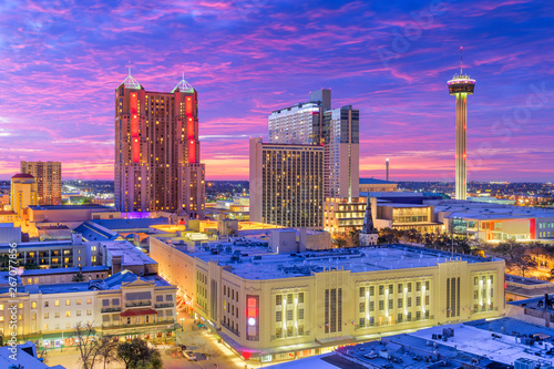 San Antonio, Texas, USA Skyline at dusk