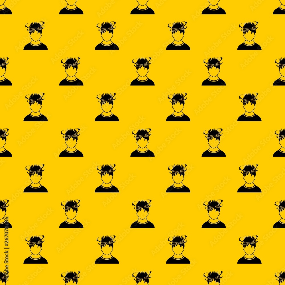 Man with dizziness pattern seamless vector repeat geometric yellow for any design