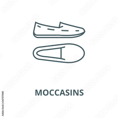 Moccasins vector line icon, outline concept, linear sign