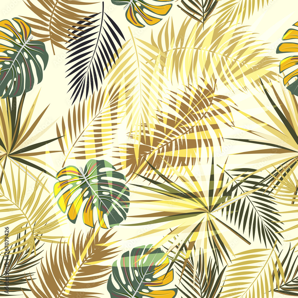 Fototapeta premium Tropical vector seamless pattern.