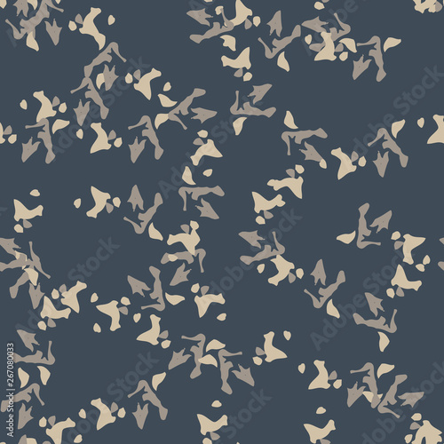 Urban camouflage of various shades of beige, grey and blue colors