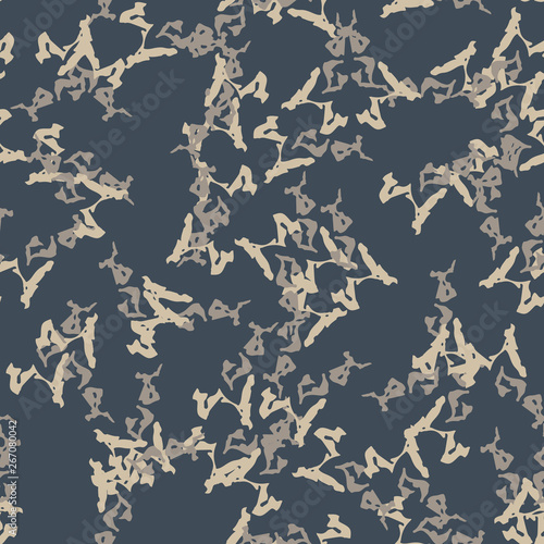 Urban camouflage of various shades of beige, grey and blue colors