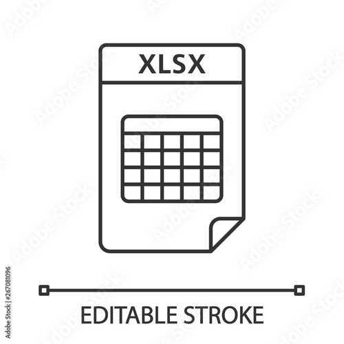 XLSX file linear icon