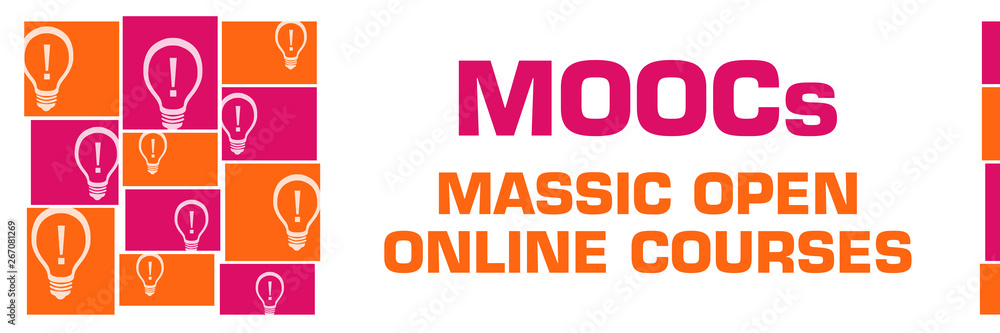 Moocs - Massic Open Online Courses Pink Orange Bulbs Grid Left Moocs - Massic Open Online Courses Pink Orange Bulbs Grid Left