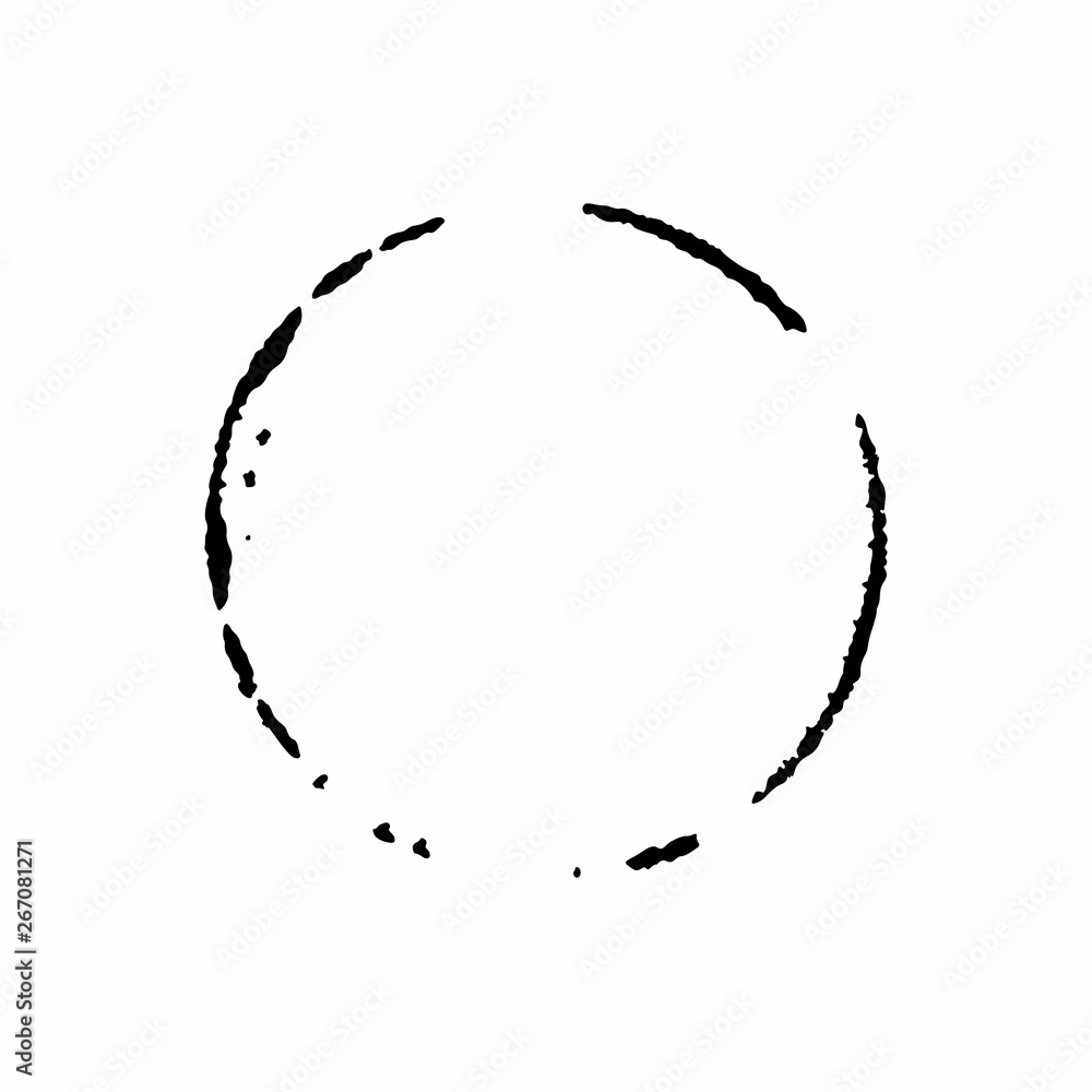 Fototapeta premium Brush painted black ink circle on white background