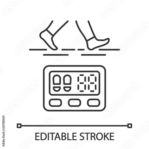Digital pedometer linear icon