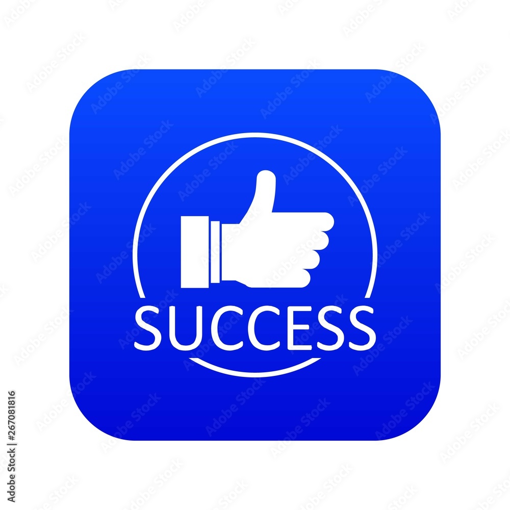 Thumbs up icon blue vector isolated on white background Thumbs up icon blue vector isolated on white background