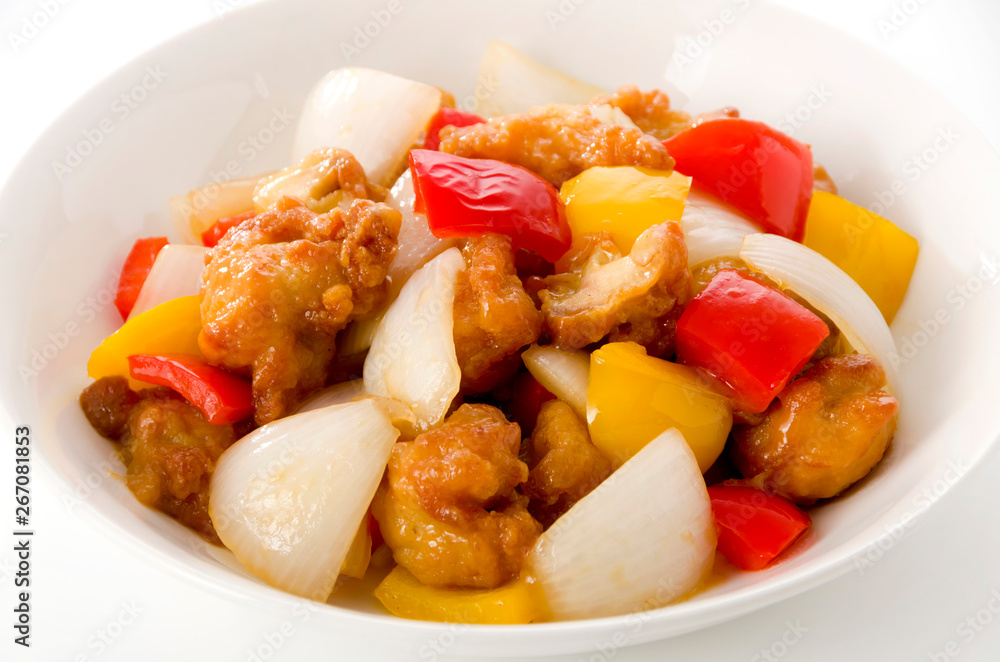 鶏肉とパプリカの甘酢炒め 鶏肉とパプリカの甘酢炒め