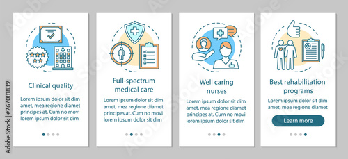 Medical service benefits onboarding mobile app page screen vector template © bsd studio