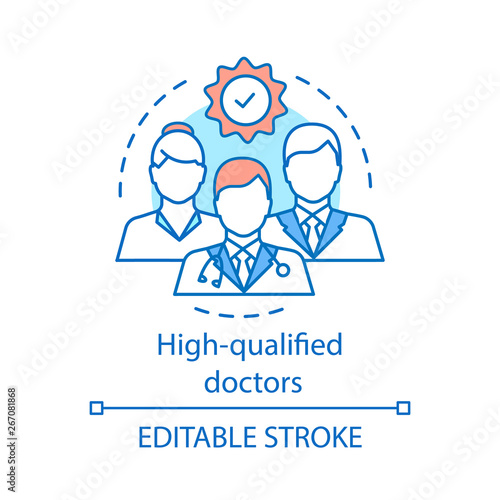 High qualified doctors concept icon