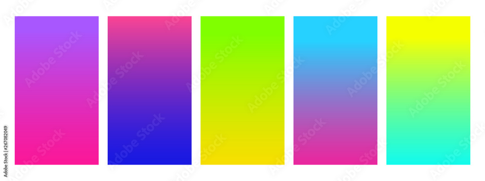 Social media duotone gradient background set