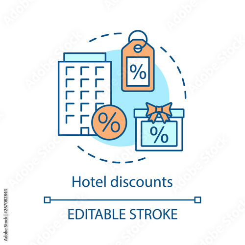 Hotel discounts concept icon