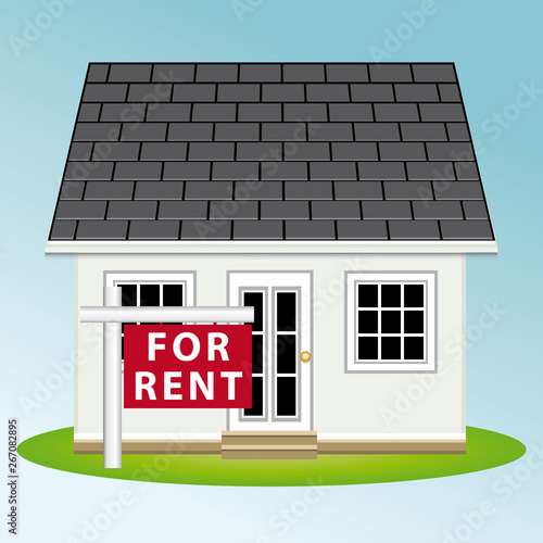 Quadro em tela Real estate. Home for rent. Vector illustration II.