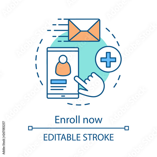 Enroll now concept icon